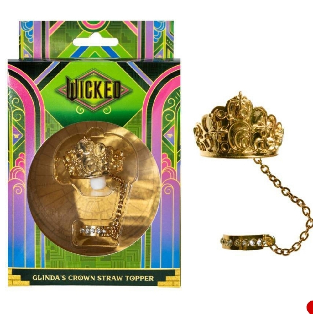Gold Plated Straw Topper Wicked For Good Glinda NIB